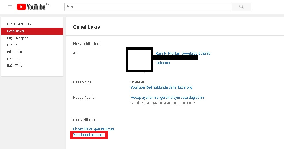Youtube Kanal Oluşturma