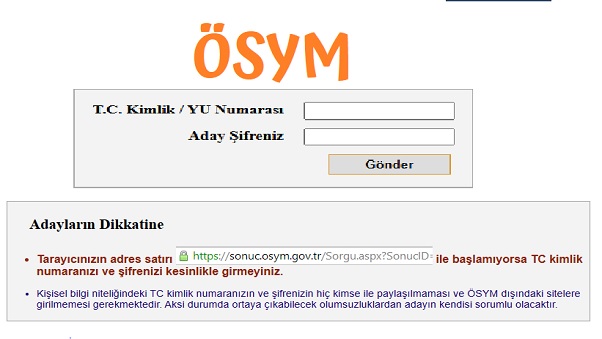 ÖSYM SONUÇLARI