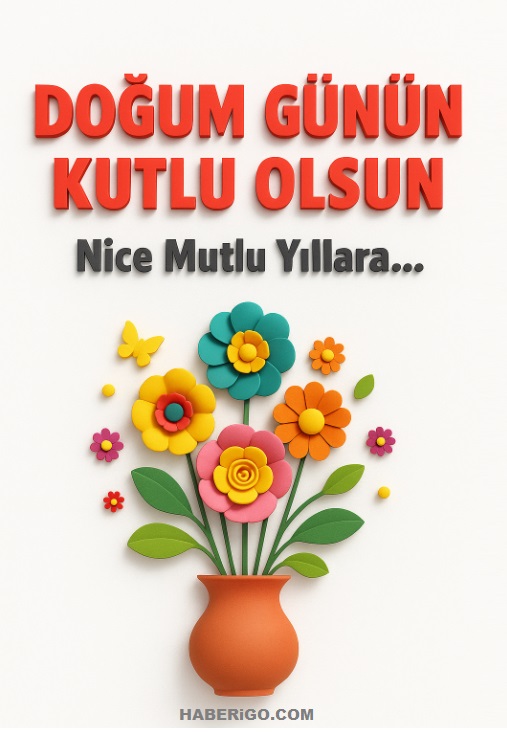 Kağıt kesim tarzında çiçek buketi ve turuncu vazo