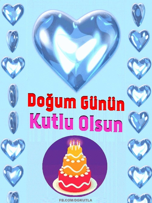 Mavi kalp desenli kart ve yuvarlak pencere içinde pasta illüstrasyonu