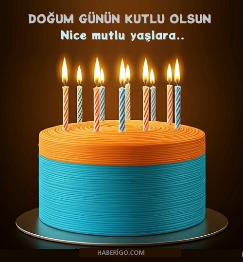 Doğum Günü Kutlama Kartları - pastalı ve yanan mumlar