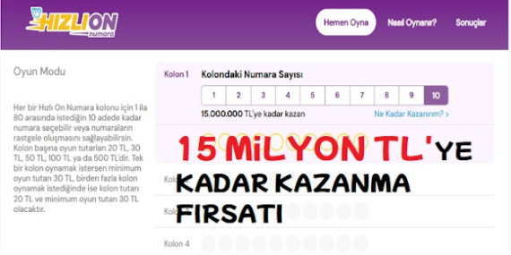 Hızlı On Numara Ne zaman Çekiliyor ?